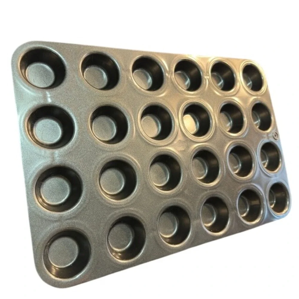 Pampered Chef Mini Muffin Pan 24 Cup Nonstick Carbon Steel Bakeware #1606